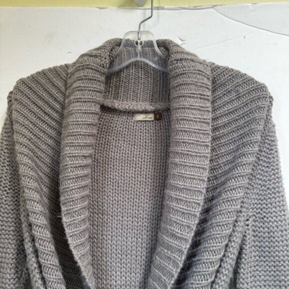 Aritzia Wilfred Alpaca Wool Wrap Cardigan Shawl Collar Sweater Chunky Knit Soft - Picture 5 of 15